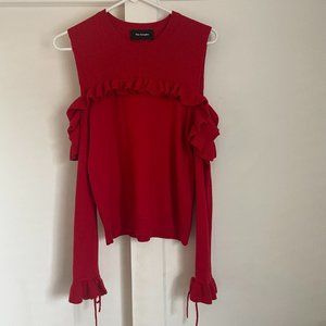 The Kooples - Red Cold Shoulder Wool Sweater - Size 1 (Women's XS)